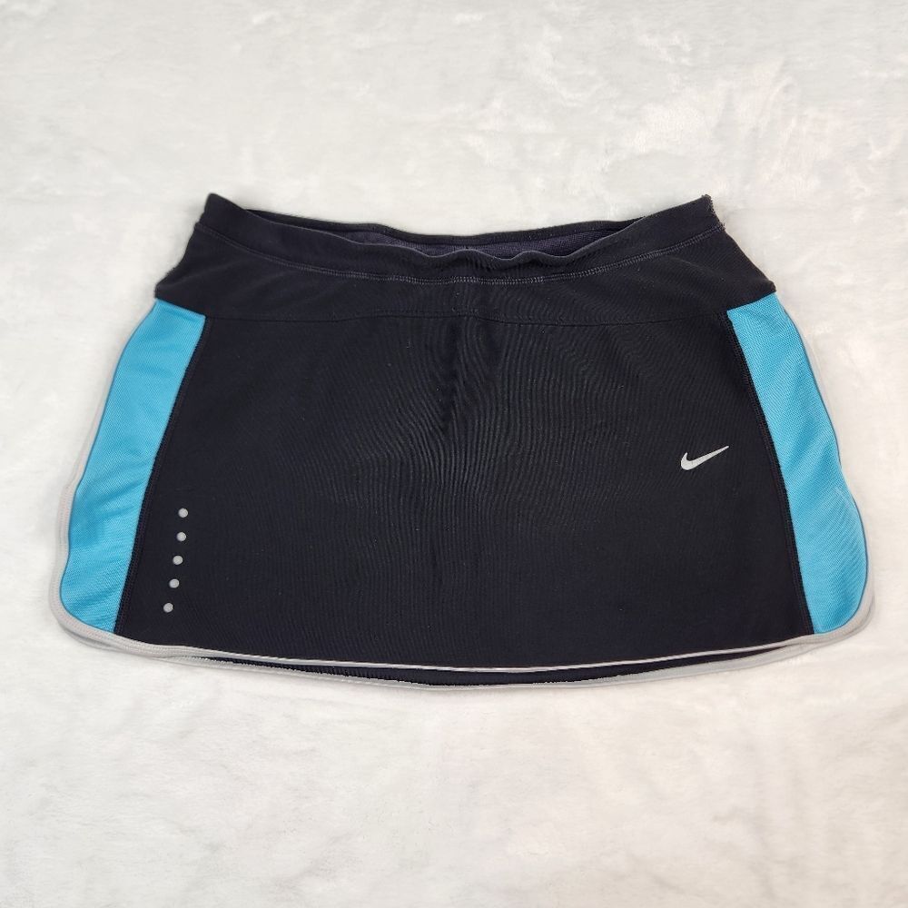 VTG NikeFit Dry Blue Black White Tennis Mini Skort Skirt Sz S